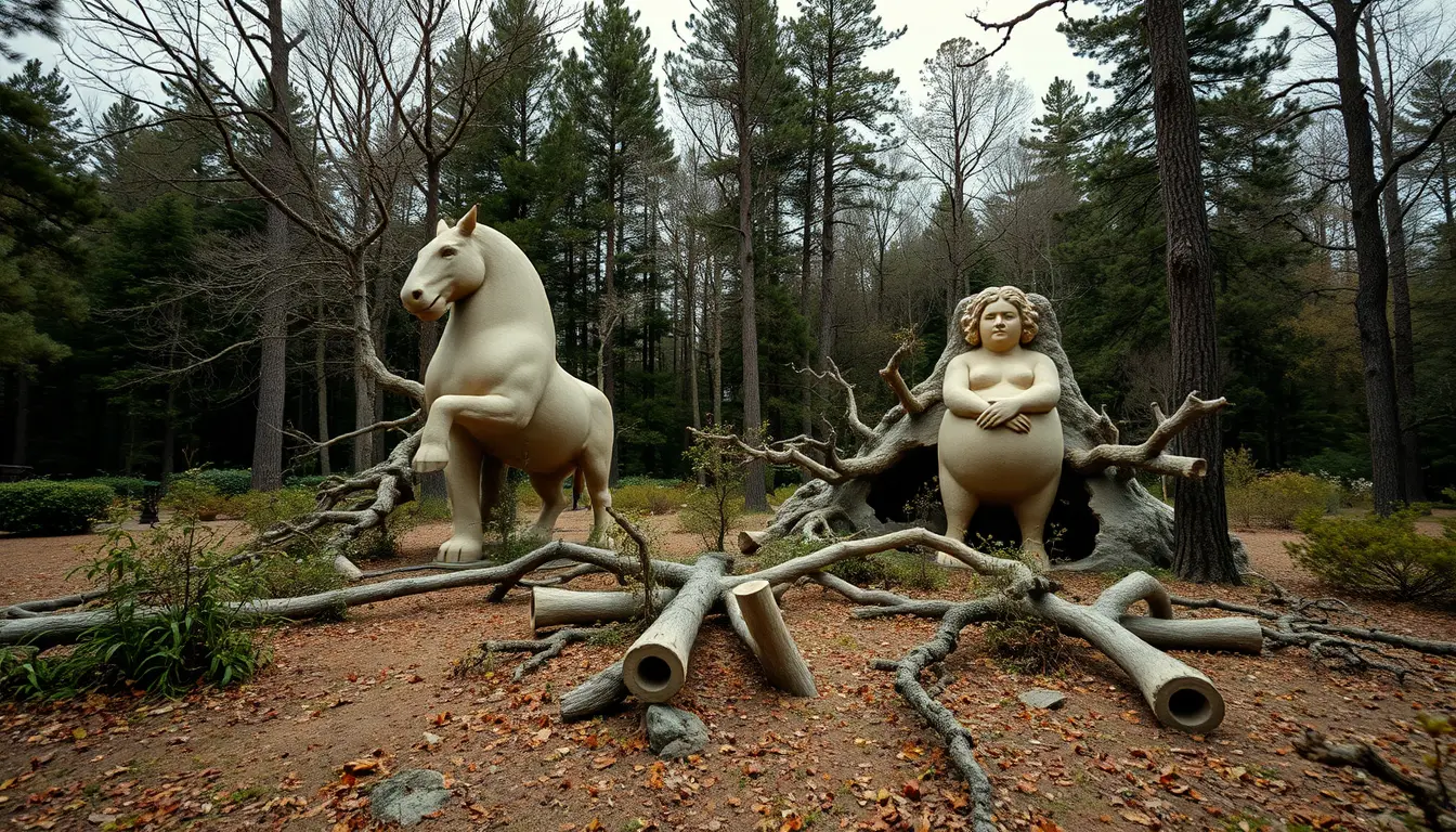 Sculpture for: So much brush / Had gathered on the forest floor