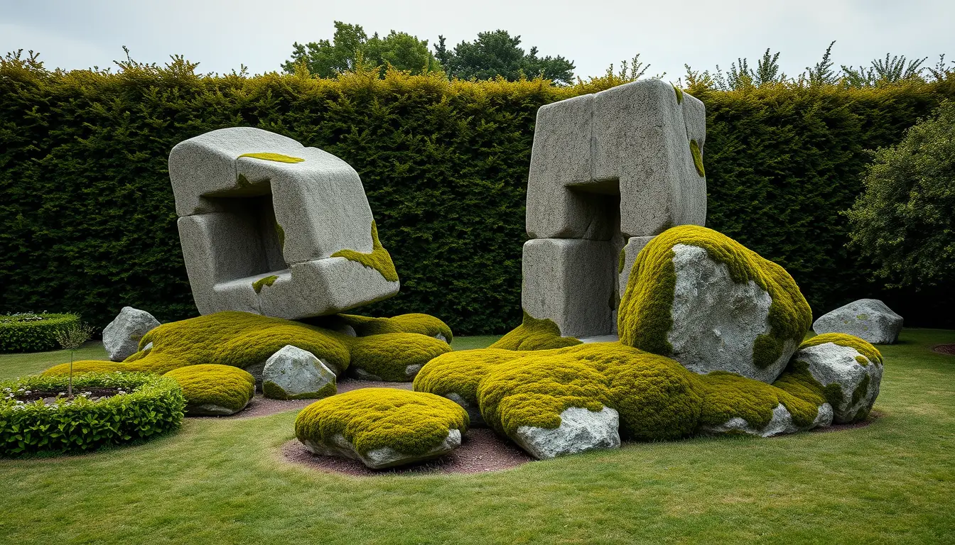 Sculpture for: I am left with only stone / And simple mosses