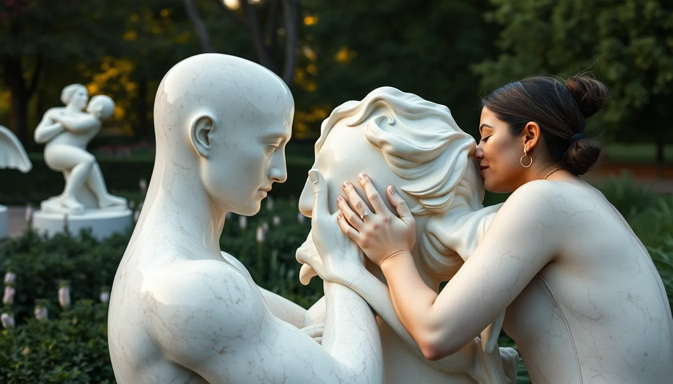Sculpture for: Me trying to be tender / Her too tender to be worth trying